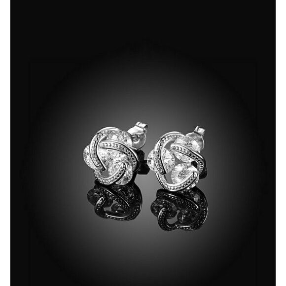 Sterling Silver Floating Stud Earrings - Picture 1 of 4